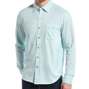 Tommy Bahama Island Zone Blue Long Sleeve Polo Shirt Mens Outdoor Casual | M